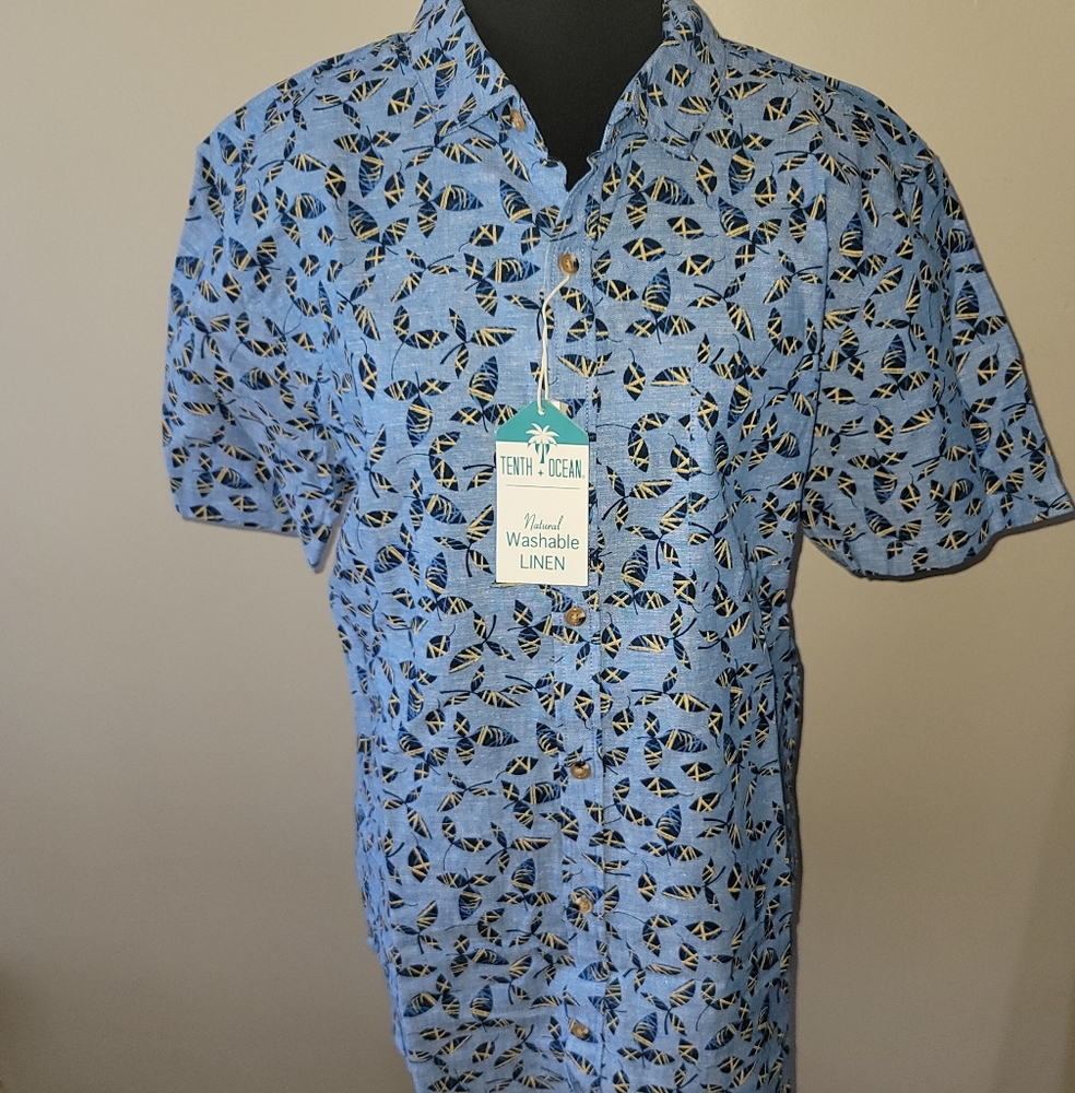 Tenth Ocean Casual Button Down Shirt with Subtle Print
